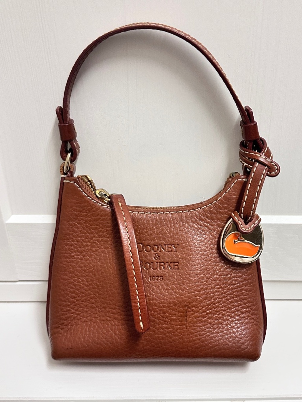 Vintage Dooney & Bourke Bitsy Bag Mini Purse Brown Leather